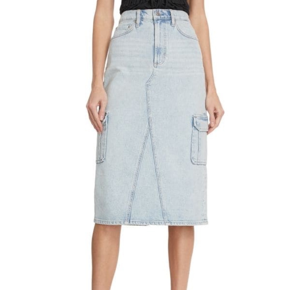 Rails Denim Midi-Skirt